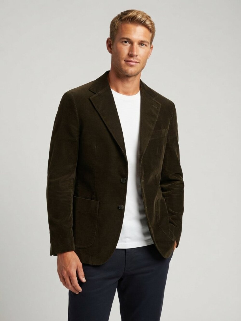 Bonobos Men's Dark Green Slim Fit Corduroy Three Button Sport Coat 39987